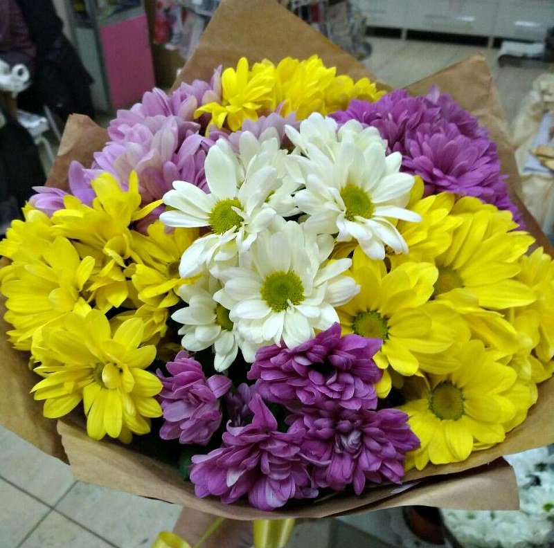 Букет из хризантем &laquo;В ярком поле&raquo;